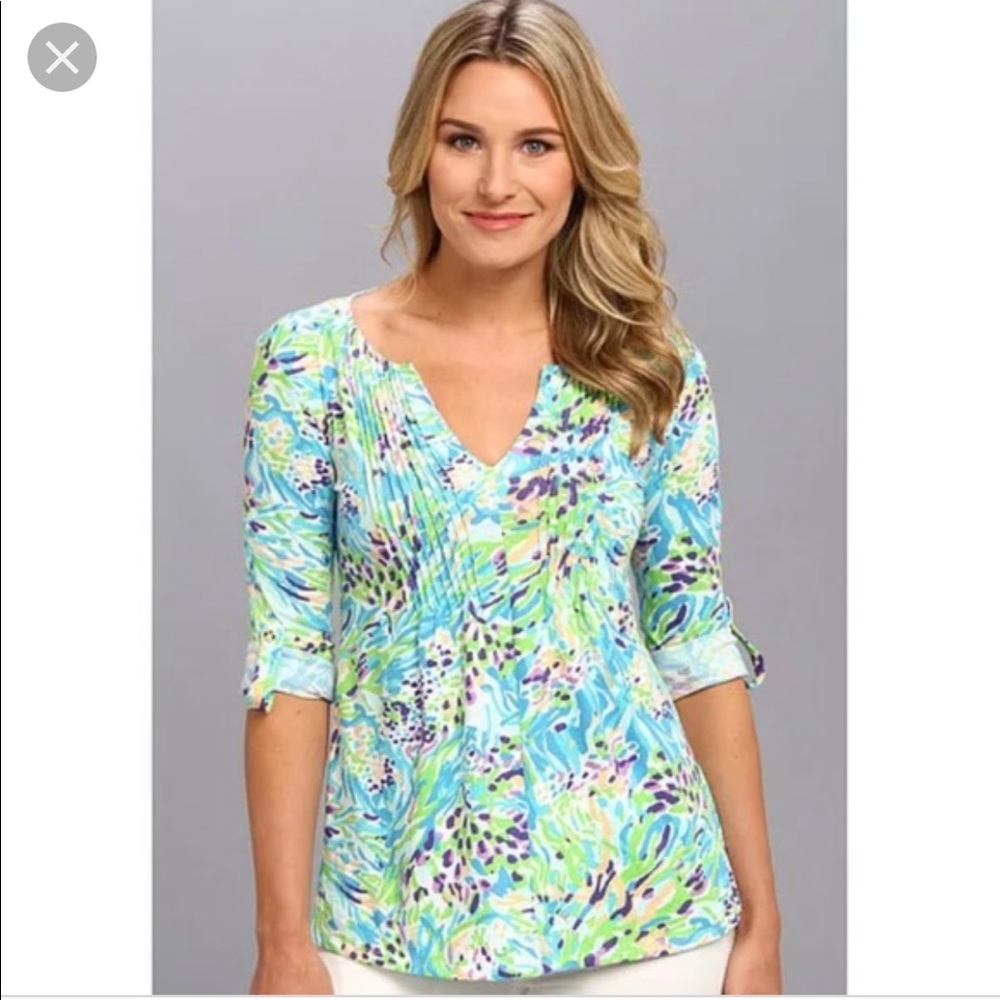 Braylen Top Sea Soirée Print excellent condition
